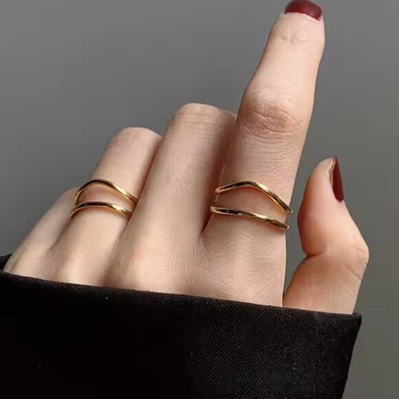 Anthropologie | 14K Gold filled Adjustable Stacker Ring - Picture 3 of 5